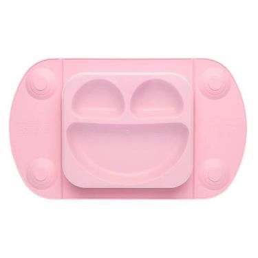 Imagem de Prato De Silicone Portátil Para Bebê Rosa Prático Mimo Style