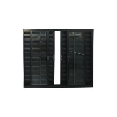 Imagem de Veneziana 6 Folhas 100X150 Alumínio Preto Linha Esmeralda - Brecorimo