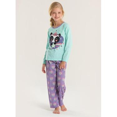 Imagem de Pijama Menina Longo Brilha no Escuro Azul e Lilás - Molekada, 3