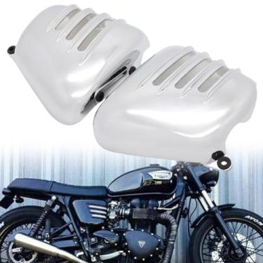 Imagem de Motaux Tampa de carenagem lateral da bateria para Triumph Bonneville T100 SE ACE Scrambler 900 Thruxton 2001-2015, cromado