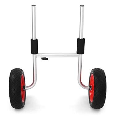Imagem de Capacidade de Carregamento de 50 Kg de Carrinho de Caiaque Destacável, Carrinho de Alumínio Carrinho de Caiaque Grande Pneus de Borracha Sólida Transportadora de Canoa para