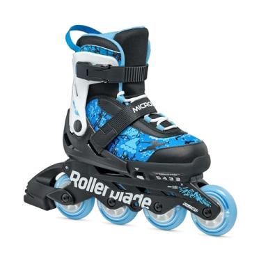 Imagem de Rollerblade Microblade SL Skate em linha ajustável para crianças, preto e azul celeste, júnior, patins em linha para desempenho juvenil