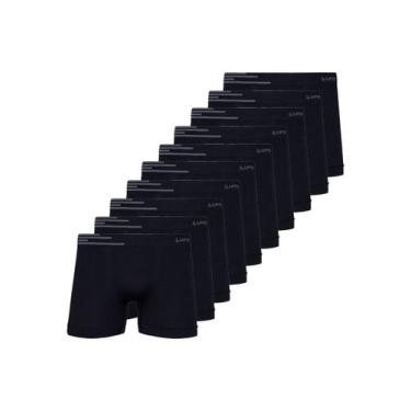 Imagem de Kit com 10 Cuecas Boxer Lupo 436-002, Preto, G