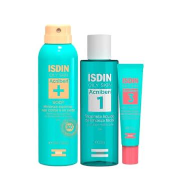 Imagem de Kit ISDIN Acniben - Spray Corporal Antiacne 150ml + Sabonete Líquido Facial 208g + Gel Secativo 13,8g (3 Produtos)