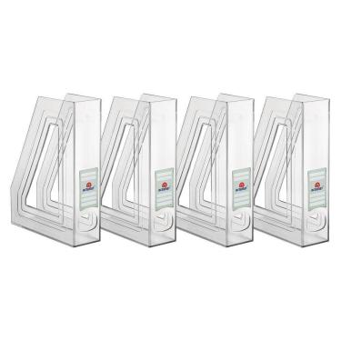 Imagem de Kit Com 4 Porta Revista Acrimet Classic 278 Cristal