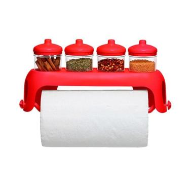 Imagem de Porta Papel Toalha E Condimentos Vermelho