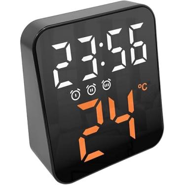 Imagem de Relógio Digital de Mesa e Parede Led com Luz Noturna Temperatura e Despertador Ideal para Quarto e Sala Usb ou Pilha