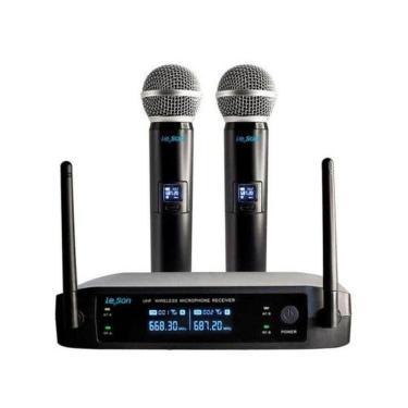 Imagem de Sistema De Microfone Sem Fio Duplo Leson Ls902 Plus Preto