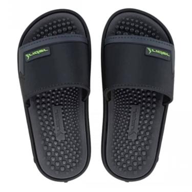 Imagem de Chinelo Infantil Meninos Rider Pump Slide Preto Cinza
