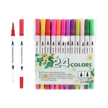 Imagem de Conjunto de Canetas Pincel com 12/24/36/48/60 ou 80 Cores Sortidas - I