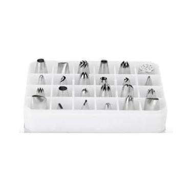 Imagem de Kit 24 Bicos de Confeitar em Inox com Estojo Criatividade e Perfeição em Cada Detalhe da Sua Confeitaria
