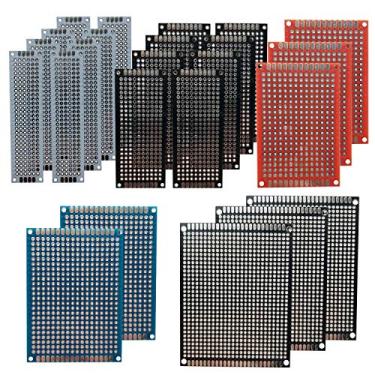 Imagem de 38 Pcs Double Sided PCB Board Prototype Kit Soldering 5 Sizes 4 Colour Universal Printed Circuit Board for DIY Soldering and Electronic Project