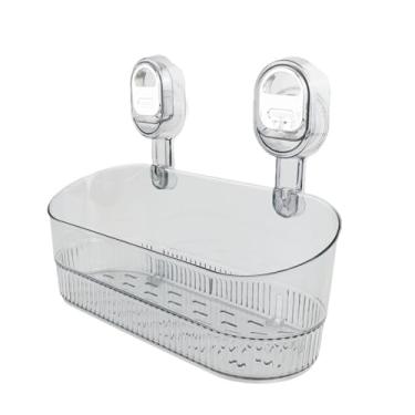 Imagem de WeiLaiKeQi Pesquisa de xícara de xícara de chuveiro de chuveiro cesto de parede sem pancada precisa de rack de armazenamento prático moderno com orifícios de, Cinza