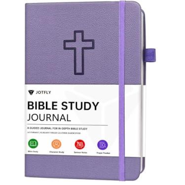 Imagem de JOTFLY Diário de estudo da Bíblia - Caderno de notas da igreja para anotações e reflexão - Caderno de estudo bíblico guiado - Presentes religiosos baseados na fé e materiais de estudo da Bíblia