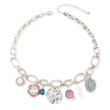 Imagem de Colar gargantilha de pérola grossa coração estrela do mar colar de pérolas irregulares barroco joias presentes de aniversário casamento colar com pingente alternado, X-Large, Zinco, Pérola sintética