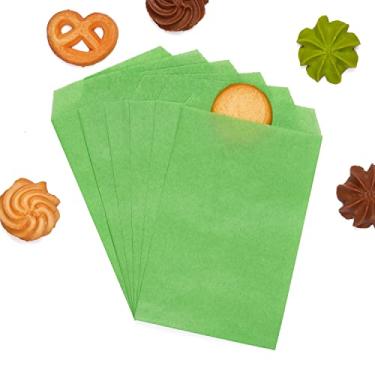 Imagem de Sacos de biscoito de papel verde menta plano à prova de gordura 10 x 15 cm para padaria, doces, sobremesa, chocolate, sabonete, presente, convite de casamento, lembrancinha de festa, pacote com 100 da Quotidian (10 x 15 cm)