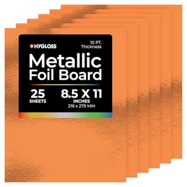 Imagem de Hygloss Folhas de cartolina metálicas – 25 folhas de cobre vermelho brilhante, 21,6 cm x 28 cm – Resistente 10 pt. – Papel metálico para artesanato, álbuns, pôsteres e decorações