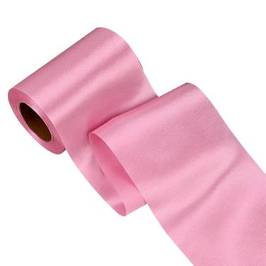 Imagem de Simplegoal Fita de cetim rosa 10 cm 25 jardas tecido grande fita de seda para embrulho de presente kit cerimônia de corte grande abertura cadeira faixa mesa cabelo carro laços costura artesanato