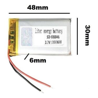 Imagem de (2pcs)bateria 603048 1200mah 6mmx30mmx48mm 2 Fios 3,7v - bgb