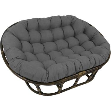 Imagem de Almofada Dupla Para Cadeira Papasan, 67x47 Polegadas Redondas Engrossadas Rattan Resistentes à Cor Almofadas De Cadeira De Balanço De Ovo De Vime Almofadas De Piso Para Anima, Dark Green