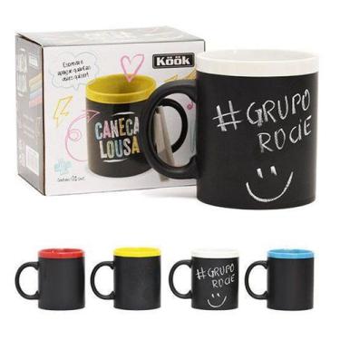 Imagem de Caneca lousa de porcelana com giz colors 320ml na caixa - RIO DE OURO