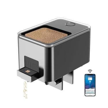 Imagem de GEZIEKID Alimentador automático de peixes WiFi para aquário, dispensador de alimentos para aquário com controle de aplicativo, alimentado por USB, adequado para tanques pequenos, alimentos peletizados