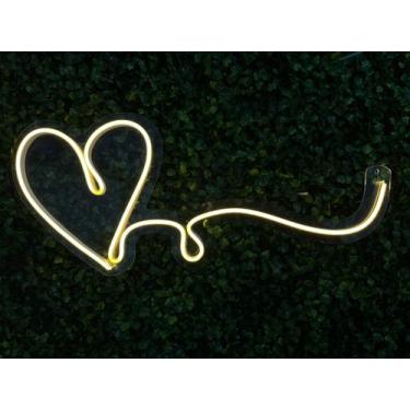 Imagem de Painel Neon LED Coração Apaixonado  Decoração Romântica e Moderna - Co