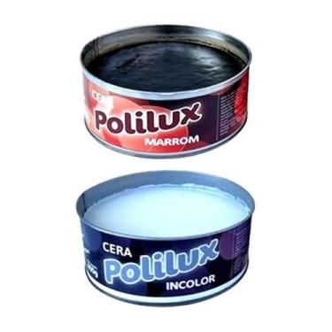 Imagem de Kit 2 Cera Pastosa Polilux Lata Incolor E Marrom 400G - Borlen
