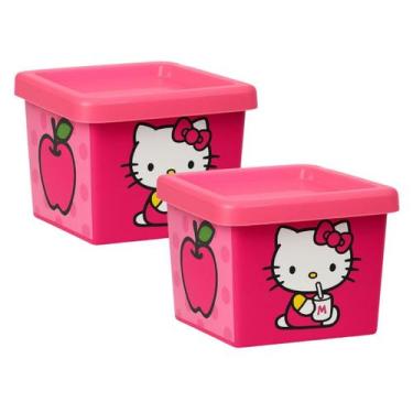 Imagem de Kit 2 Pote Infantil Quadrado 430ml Hora do Lanche Biscoitos - Potte, H