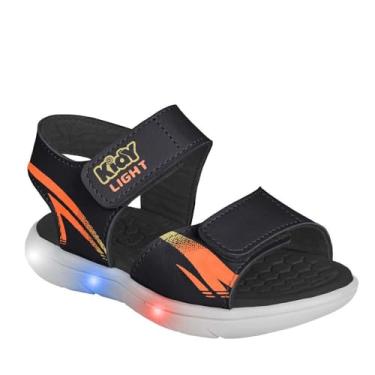 Imagem de Sandália Infantil Led Kidy Light Preto/laranja/amarelo Tamanho:24