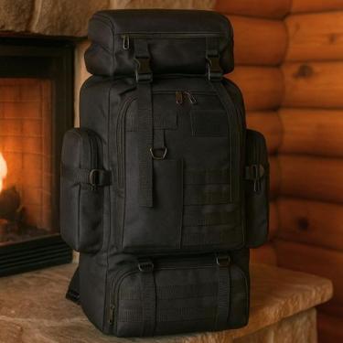 Imagem de Mochila Camping Masculina Cargueira Impermeável Reforçada Grande Espaç