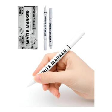 Imagem de Kit Com 12 Canetas Brancas Permanente Ponta Ideal Para Diy AW.1944 - W