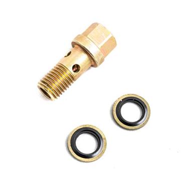Imagem de Parafuso banjo RDP de 1/8" NPT revestido compatível com Dodge Ram 5.9 Cummins Diesel 1994 – 2007
