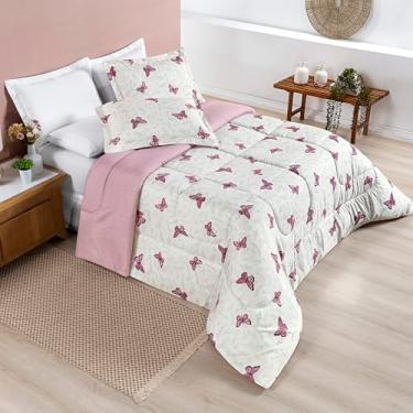 Imagem de kit edredom MACIO 3 peças vários tamanhos QUEEN KING e SUPER KING estampado (Borboletas, Super King)
