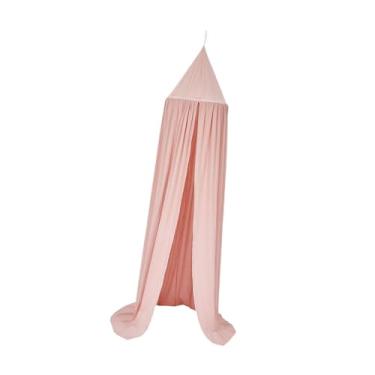 Imagem de AFXGUSD Dossel para Cama Infantil, Decoração de Casa Redonda, Grande, Tenda de Brincar em Formato de Castelo, Rede de Dossel para Cama de Princesa para Berço, Rosa, Tamanho real