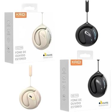 Imagem de Fone de Ouvido Bluetooth, Open-Ear, Design Ergonômico, Bateria de Longa Duração, Resistente à Água, Microfone Integrado para Chamadas, Controle Touch para Esportes e Trabalho KD-799 (Branco) (Preto)