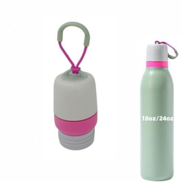 Imagem de Tampa de substituição compatível com garrafa de água Owala FreeSip Twist de aço inoxidável 510 g 680 g (rosa vermelha)