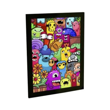 Imagem de Quadro Decorativo Doodle Desenho Grafite Ilustração Colorida Decoração Poster Quarto Sala