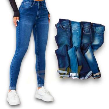Imagem de Calça Jeans Feminina Skinny Casual Elastano Slim 454 - IRON, Preto, 40