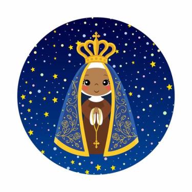 Imagem de Painel de Lona Redondo Nossa Senhora Aparecida Céu Noite Estrelada - F