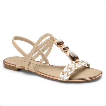Imagem de sandalia Rasteira Dakota Pedrarias Tiras Confortável Casual, Bege, 36