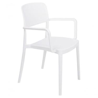 Imagem de Cadeira Tramontina Marta Em Polipropileno Branca Com Braços