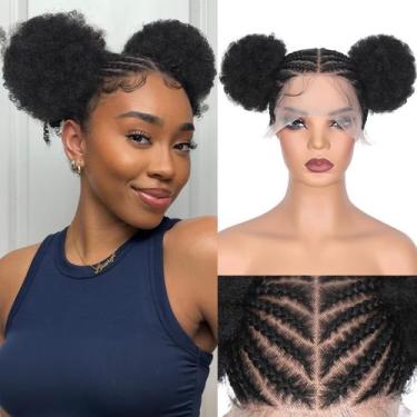 Imagem de Peruca Lady Miranda Full Lace Trançada Afro Puff para mulheres negras