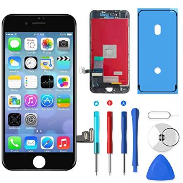 Imagem de Substituição de tela para iPhone 7 4,7", tela LCD sensível ao toque, montagem de moldura digitalizadora de substituição com conjunto de ferramentas de reparo, iPhone 7 screen replacement, Preto