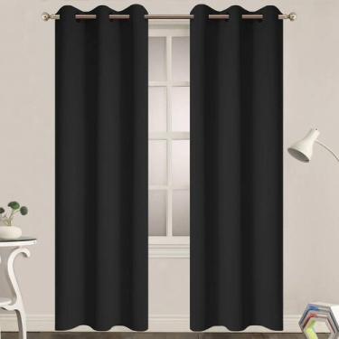 Imagem de Cortinas Blackout Yakamok pretas com isolamento térmico 38x84cm