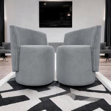 Imagem de Kit 2 Poltronas Decorativa Luxo Para Sala Recepção Escritório Aura Bouclé Premium