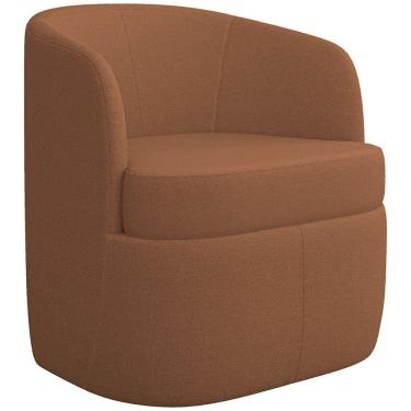 Imagem de Poltrona Decorativa Giratória Para Sala de Estar Siena K01 Bouclê Mostarda - Lyam Decor