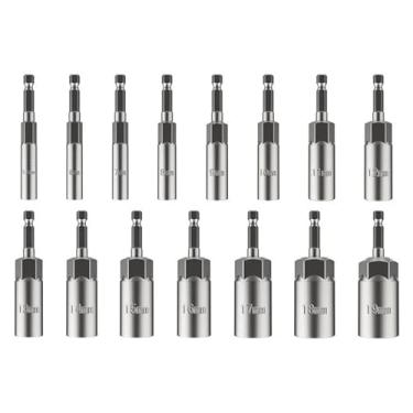 Imagem de Chave de impacto elétrica de 65 mm de comprimento, haste sextavada de 1/10.2 cm, conjunto de 7/9/14 peças, soquete magnético de 6-19 mm