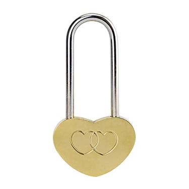 Imagem de VeYocilk Cadeado de coração Love Lock de 8,89 cm, 50 mm, cadeado de coração único para o dia dos namorados, casamento, dia dos namorados, aniversário, viagem, ponte, árvore dos desejos (sem chave)