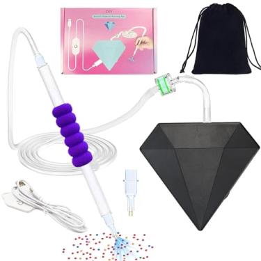 Imagem de Caneta de pintura de arte de diamante a vácuo sem necessidade de cera, caneta elétrica de pintura de diamante com sucção ajustável, ferramentas silenciosas e de longa duração, acessórios de arte de